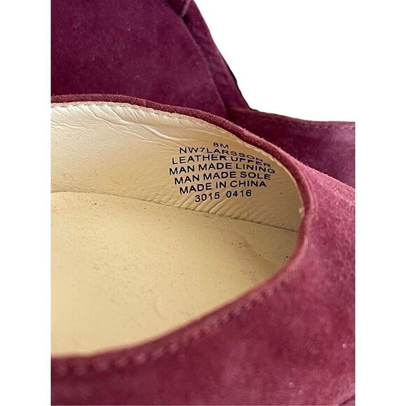 Nine West Womens Purple Suede Leather Upper Ankle Strap Wedge Heel Pump Size 8m - Picture 7 of 7
